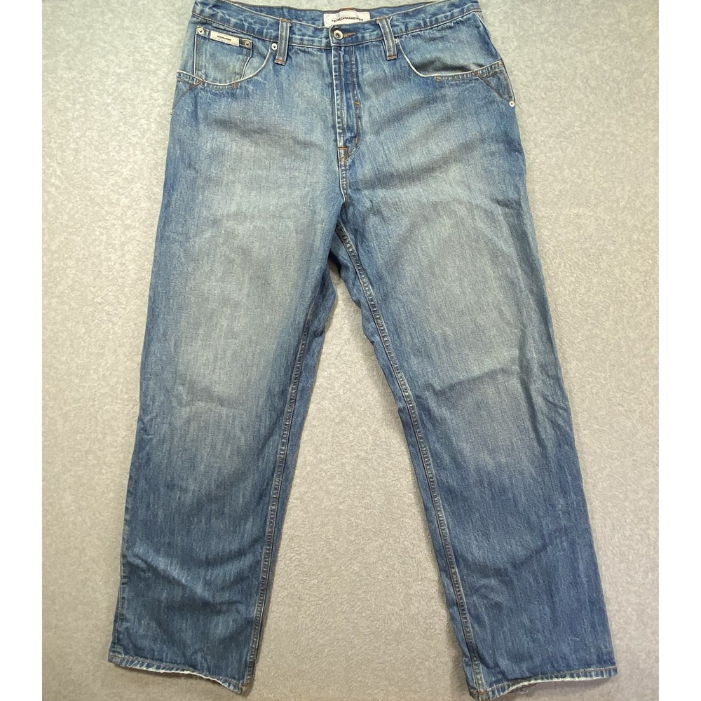 Vintage Rocawear Jeans Mens 36x33 Baggy Denim‎ Hip Hop 90s Distressed